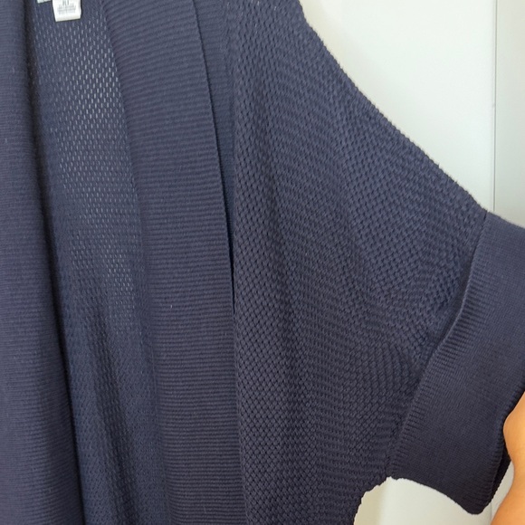 Liz Claiborne Navy Open Front Cardigan XLT Heavyweight Knit Sweater - Picture 6 of 13